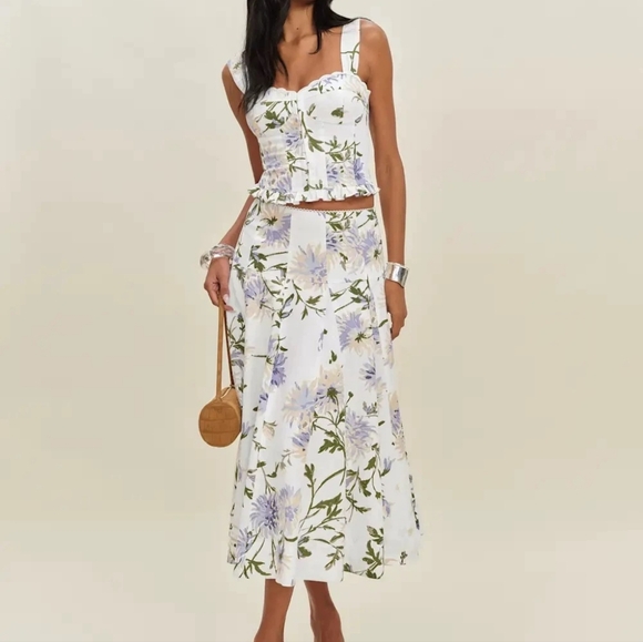 Reformation Dresses & Skirts - Reformation Anatolia Linen Two Piece Top And Skirt Set